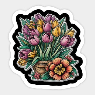 Tulip Positive Flora Minimalist Vintage Established Sticker